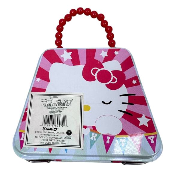 Sanrio Hello Kitty x Tin Box Company Pink Mini Tin Purse 4" Storage Case 2010 - Picture 2 of 6